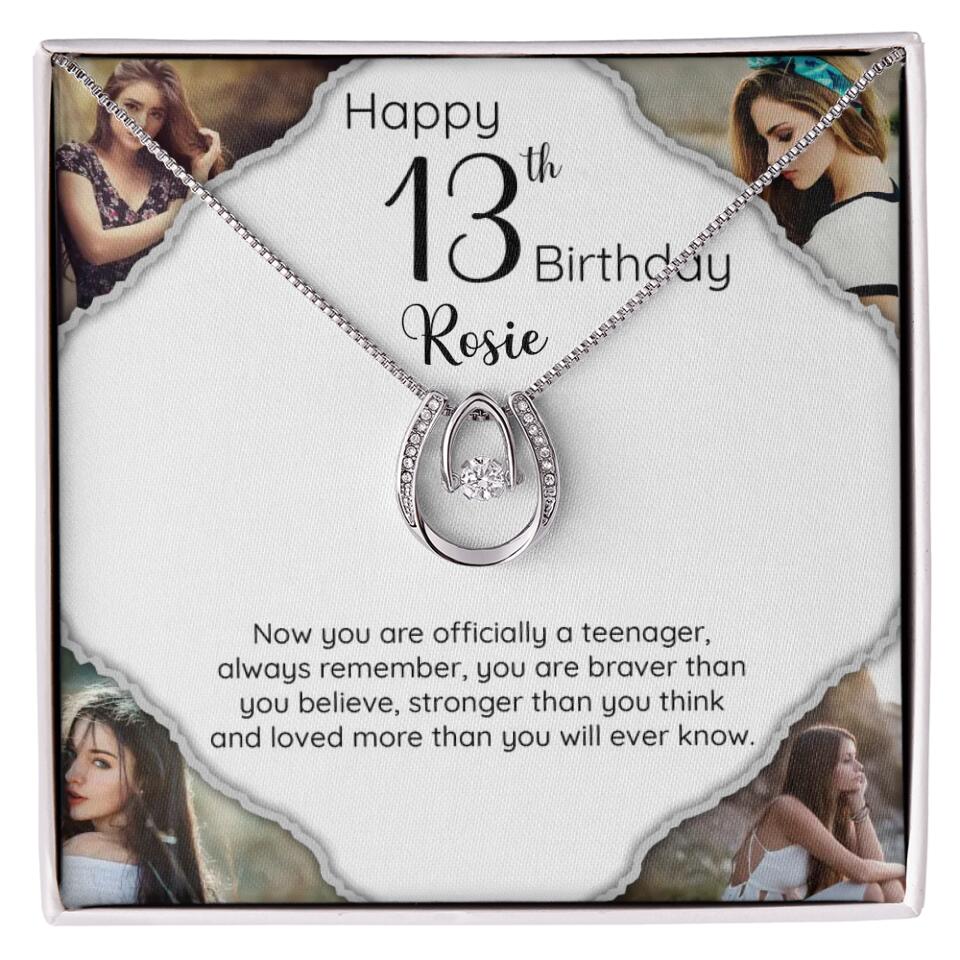 Now You Are Officially A Teenager - Personalized White Gold Necklace - 13th Birthday Gift For Her