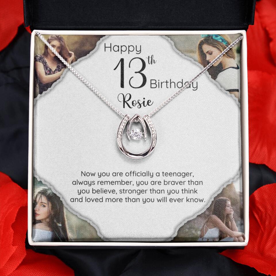 Now You Are Officially A Teenager - Personalized White Gold Necklace - 13th Birthday Gift For Her