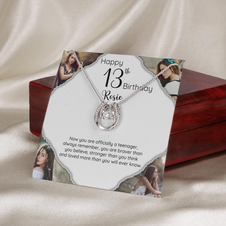 Now You Are Officially A Teenager - Personalized White Gold Necklace - 13th Birthday Gift For Her