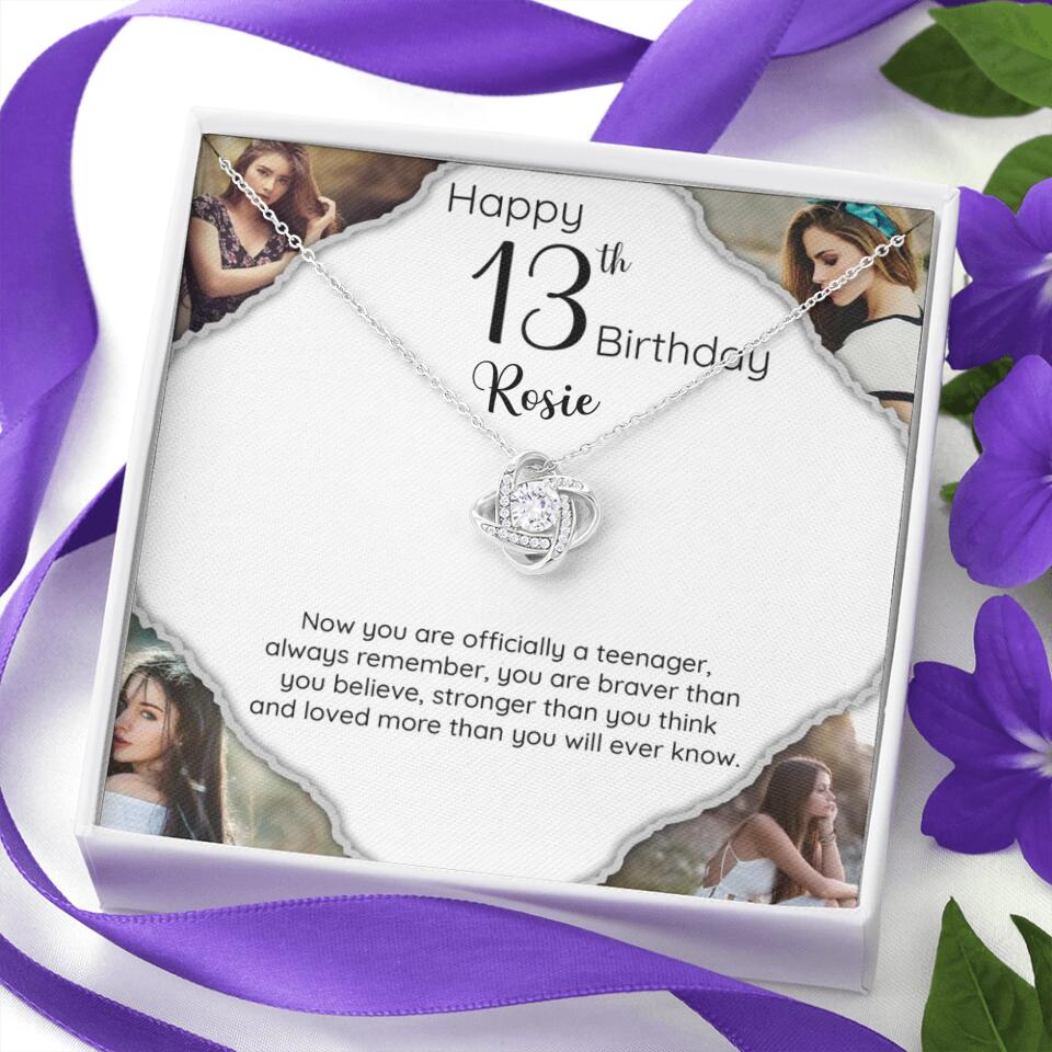 Now You Are Officially A Teenager - Personalized White Gold Necklace - 13th Birthday Gift For Her