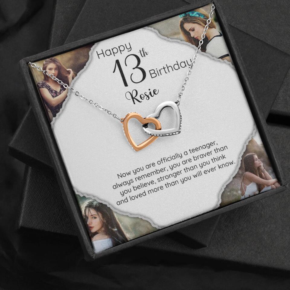 Now You Are Officially A Teenager - Personalized White Gold Necklace - 13th Birthday Gift For Her