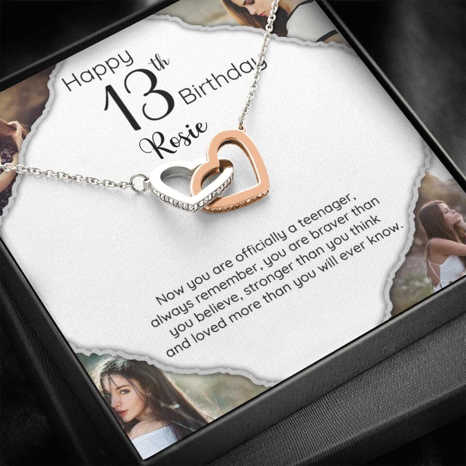 Now You Are Officially A Teenager - Personalized White Gold Necklace - 13th Birthday Gift For Her