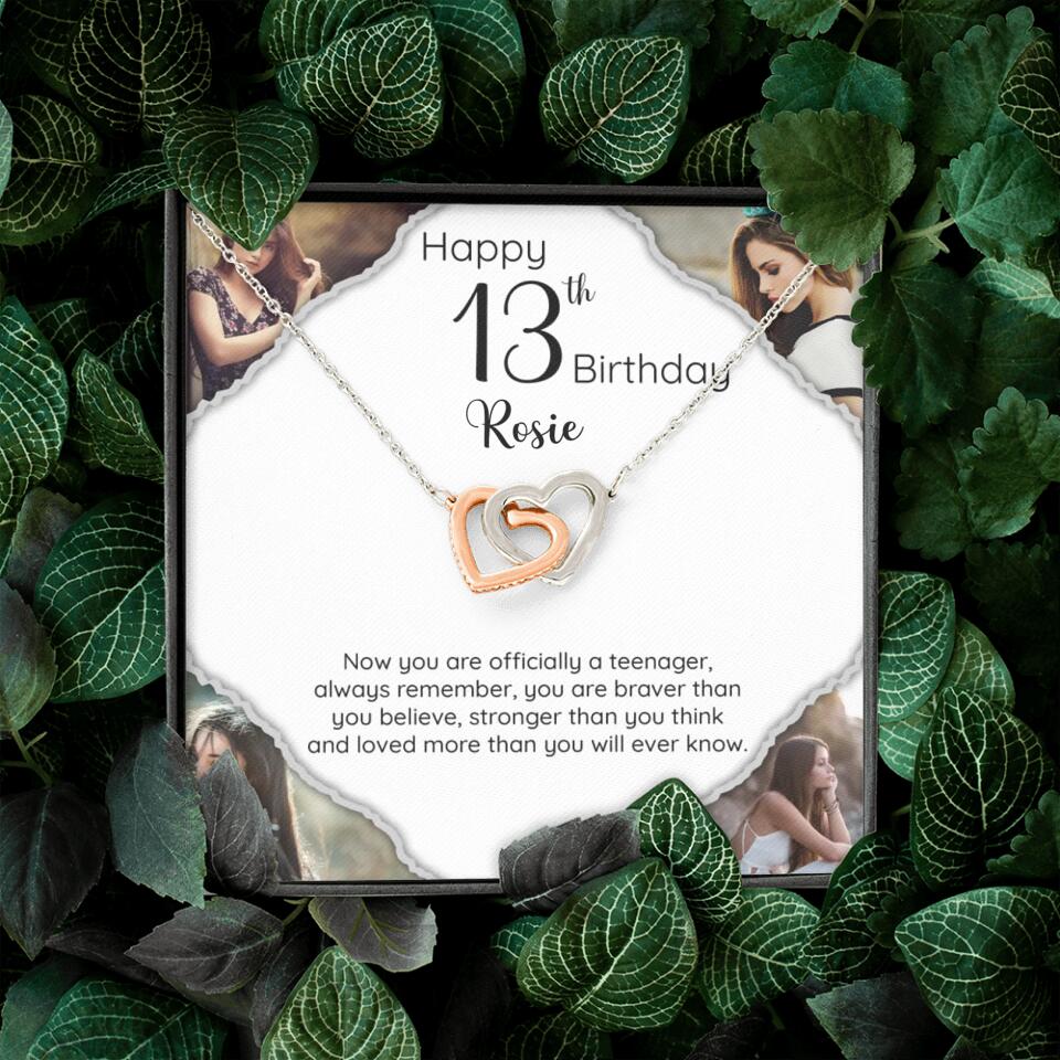 Now You Are Officially A Teenager - Personalized White Gold Necklace - 13th Birthday Gift For Her