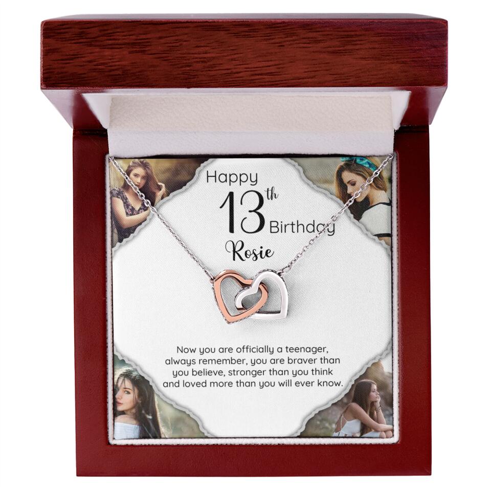 Now You Are Officially A Teenager - Personalized White Gold Necklace - 13th Birthday Gift For Her