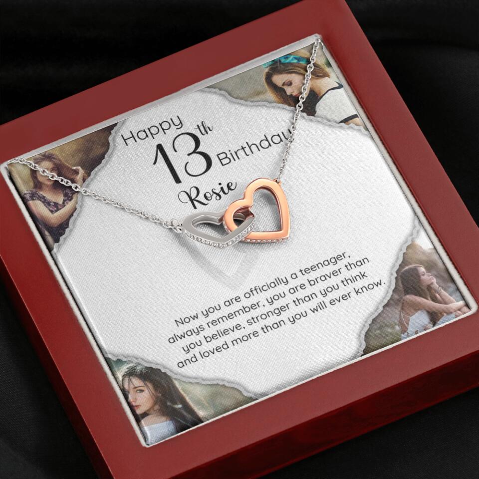Now You Are Officially A Teenager - Personalized White Gold Necklace - 13th Birthday Gift For Her