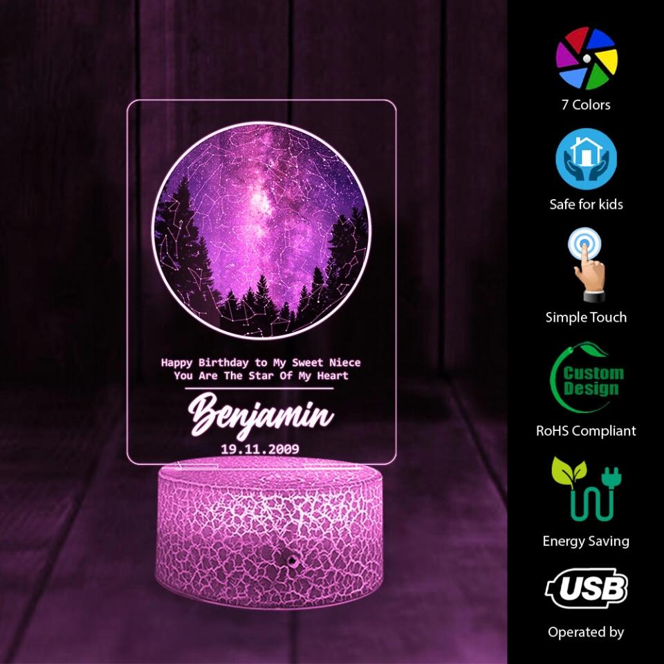 Happy Birthday You Are the Star of My Heart - Custom Star Map