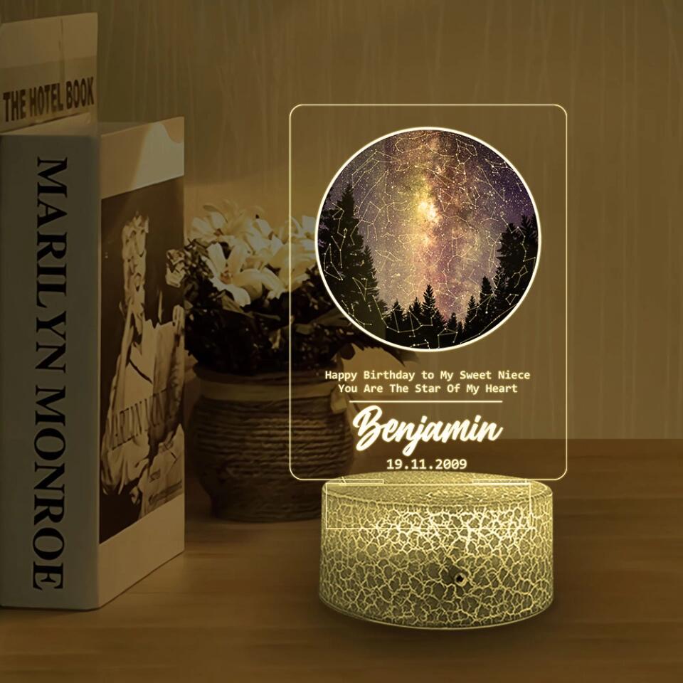 Happy Birthday You Are the Star of My Heart - Custom Star Map