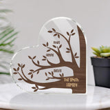 Family Tree - Customizable Names - Heart Acrylic Plaque - Best Gift for Mom on Christmas Mother's day Birthday/ Gift for GrandParent - 210IHNBNAP752