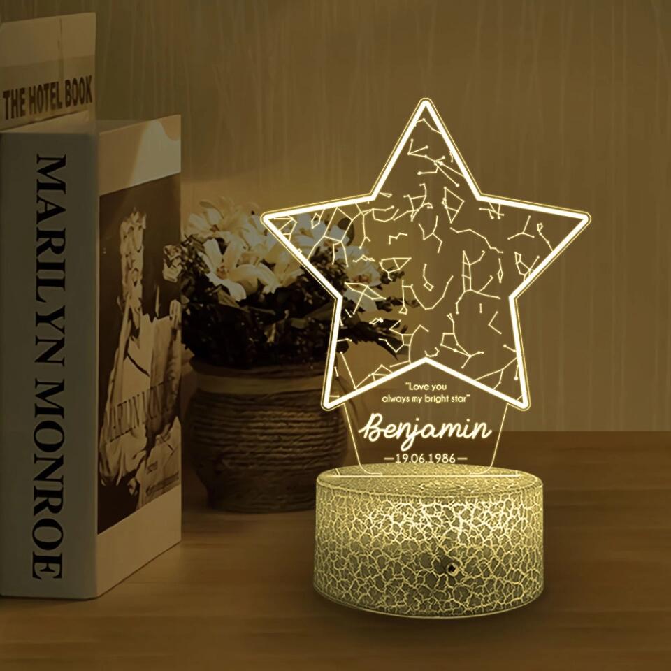 Love you always my bright star Personalized 3D Led Light