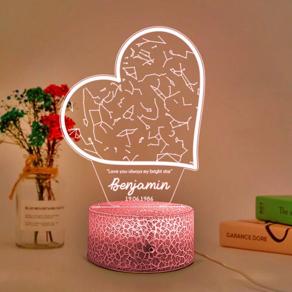 Love you always my bright star Personalized 3D Led Light