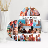 Personalized Photo and Names - Custom Heart Shape Acrylic Plaque - Desk Decorations - Best Christmas Gift for Couple - 210ICNBNAP078