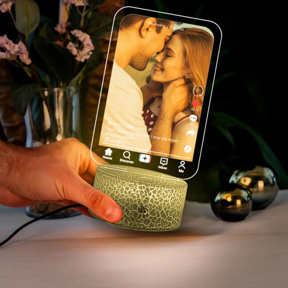 You'll Always Be the One I Love The Most - Personalized Photo & Name - Custom Song Night Light - Gift for Couple