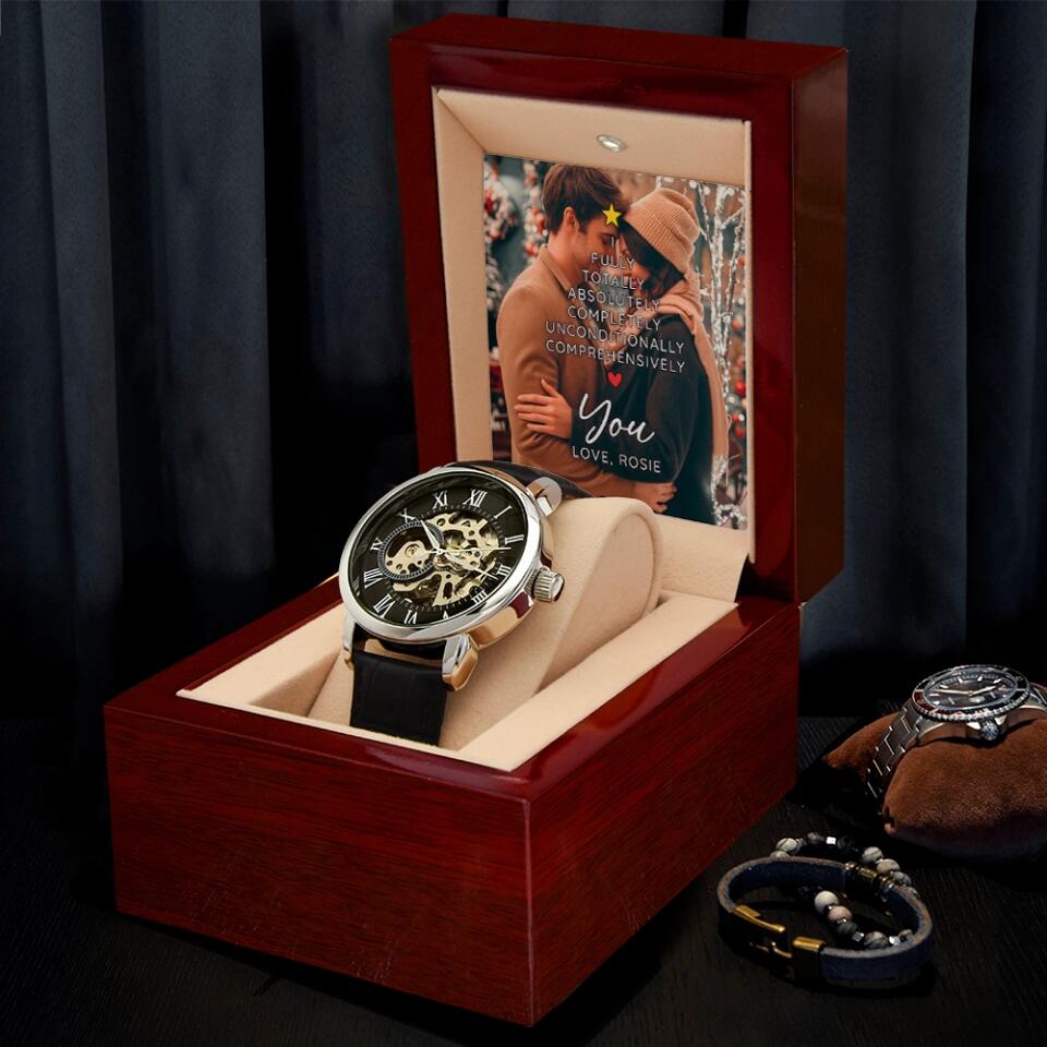 I Fully Totally Absolutely Completely Unconditionally Comprehensively Love You Personalized Men's Watch