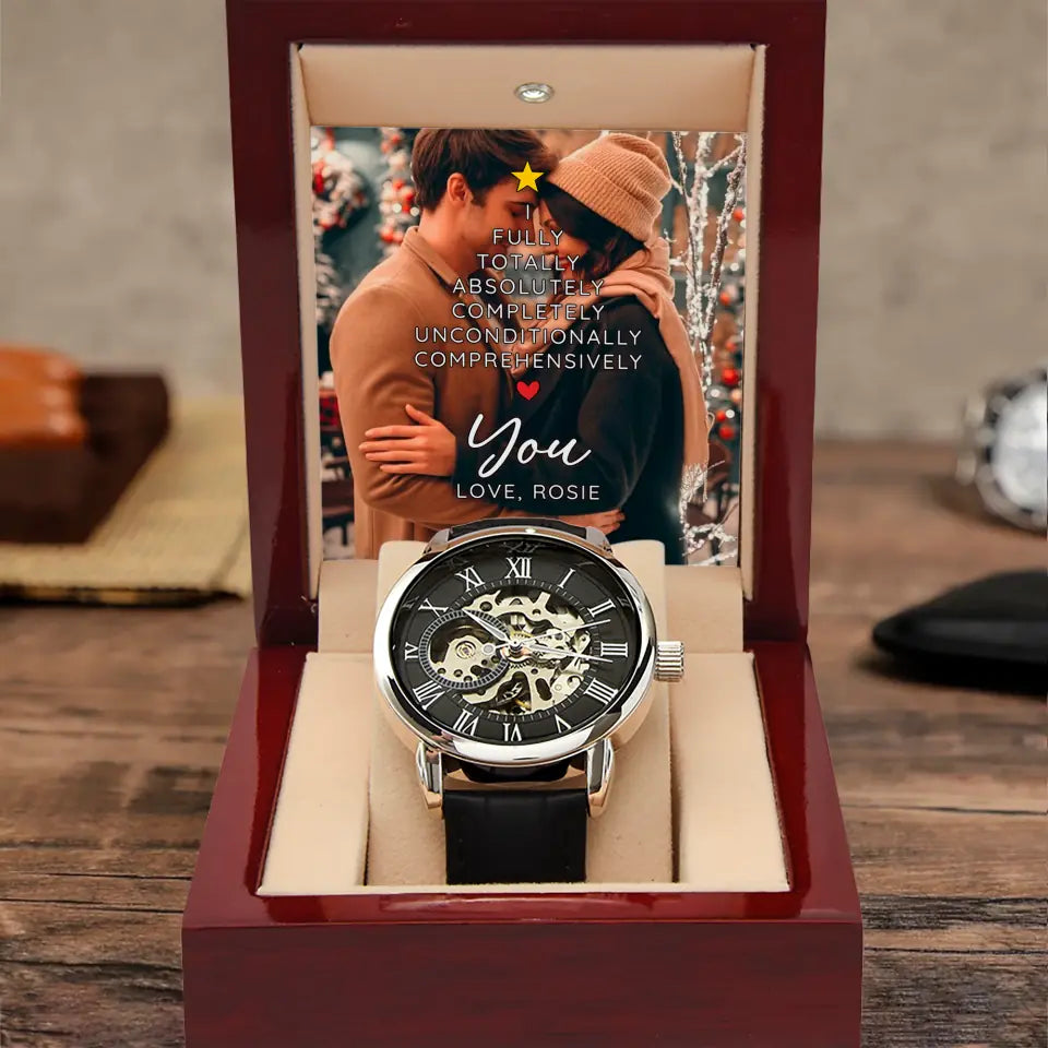 I Fully Totally Absolutely Completely Unconditionally Comprehensively Love You Personalized Men's Watch