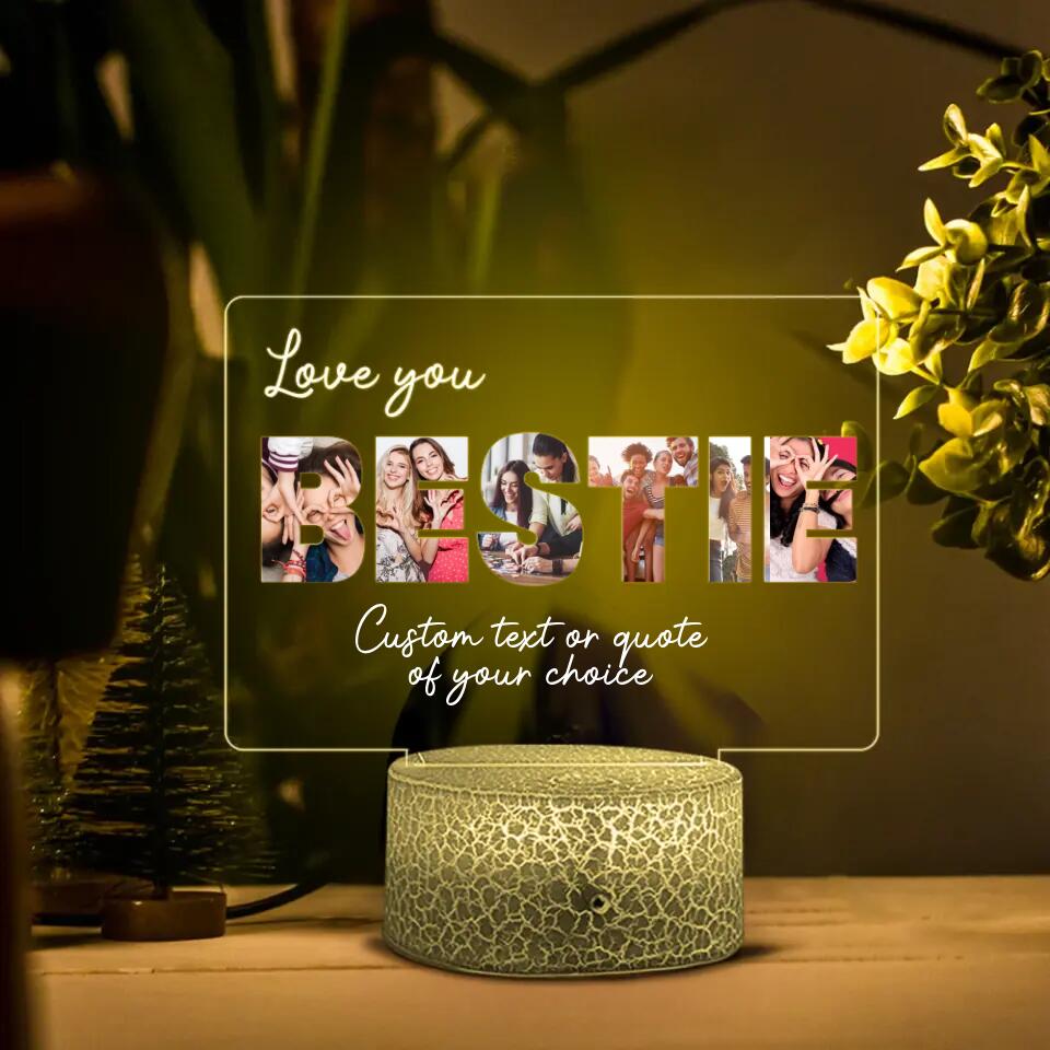Personalized Photo & Quotes for Bestie - Custom Printed Night Light - Friendship Anniversary Gift for BFF/Best Friend - 210ICNLNLL007
