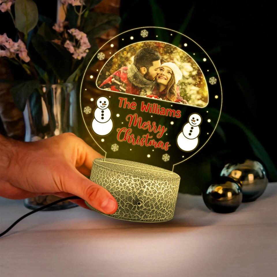 Custom Photo Christmas Lamp - Personalized Night Light with Image - Christmas Gift for Couples, Her Him