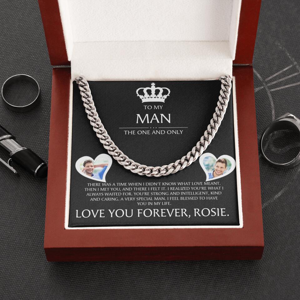 To My Man The One and The Only Personalized Cuban Chain