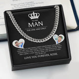 To My Man The One and The Only - Personalized Name & Photo - Custom Cuban Chain - Best Gift for Husband Boyfriend - Gift from Girlfriend Wife - 211ICNNPJE123