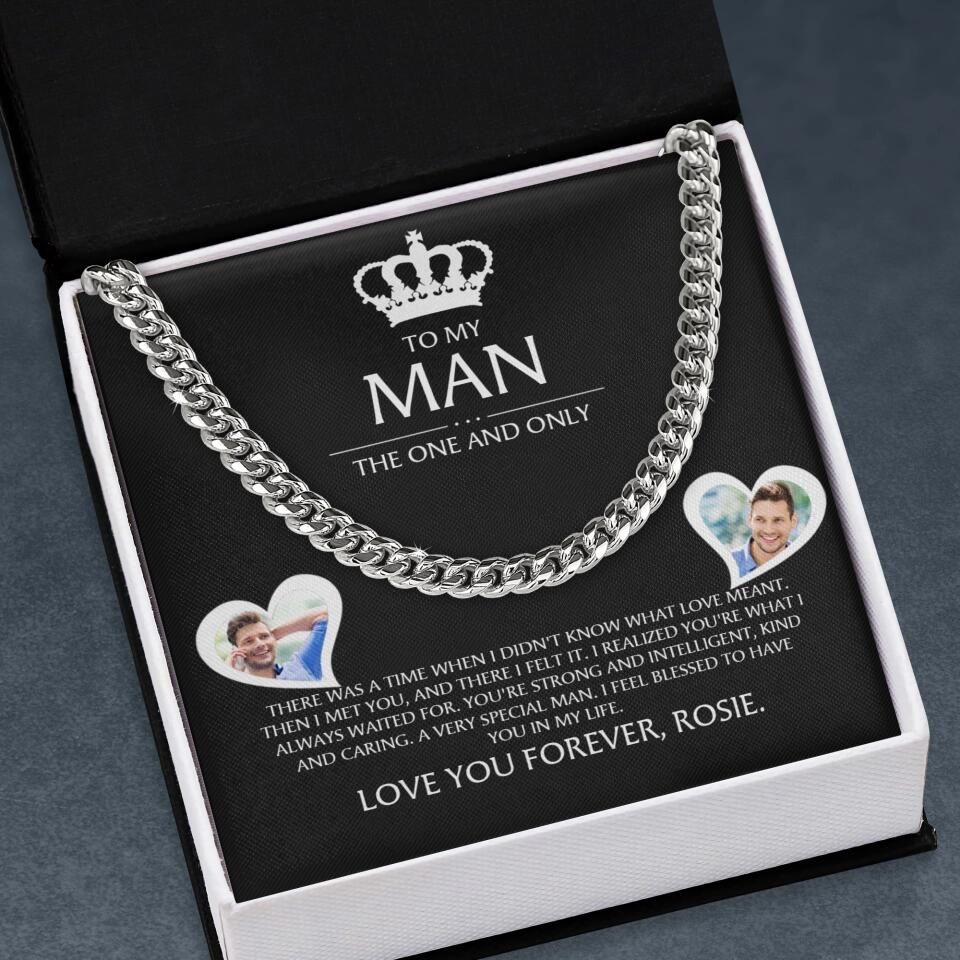 To My Man The One and The Only Personalized Cuban Chain