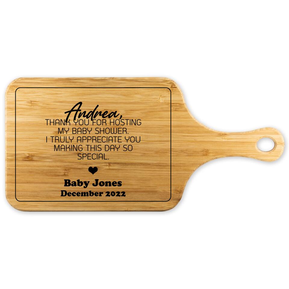 Thank You for Hosting My Baby Shower Cutting Board