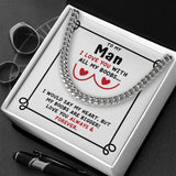 To My Man I Love You With All My Boobs Cuban Link Necklace - Best Gifts For Him Husband Boyfriend on Valentine Christmas Wedding Anniversaries - 209IHPNPJE328