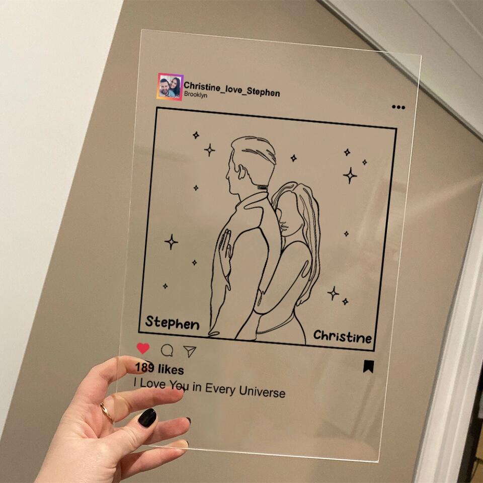 Personalized Valentine Gifts - I Love You In Every Universe Personalized Acrylic Plaque