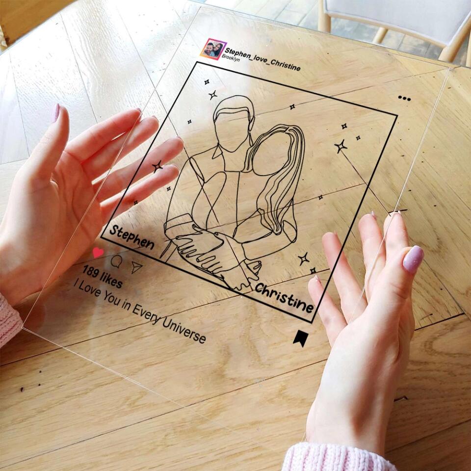 Personalized Valentine Gifts - I Love You In Every Universe Personalized Acrylic Plaque