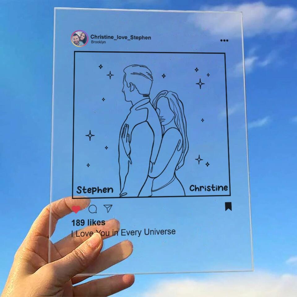 Personalized Valentine Gifts - I Love You In Every Universe Personalized Acrylic Plaque