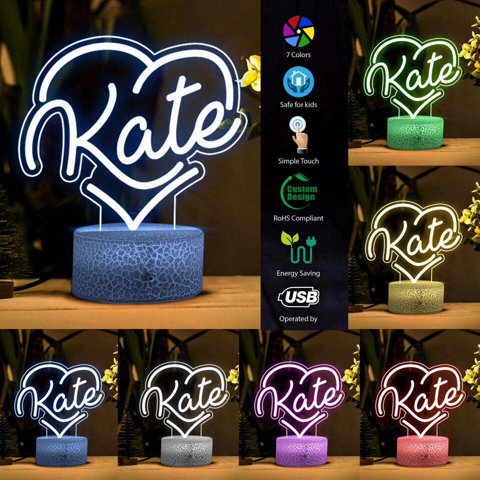 Personalized Name Nickname 3D Led Light