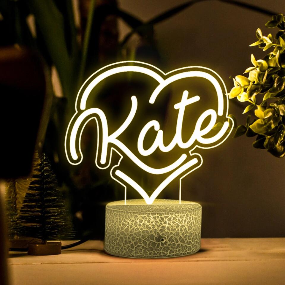 Personalized Name - Custom Nickname - 3D Led Light - Best Gift for Birthday Anniversary - Christmas Gifts - For Girls Daughter Husband Wife - 210ICNNPLL051