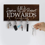 Custom 7 Styles Wooden Key Holder Hanger - Personalized Key Holder - Best Gifst For Couple Newly Married Couple Parents Grandparents - 210IHPHNKH447