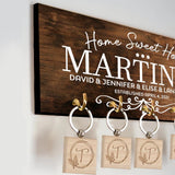 Custom 7 Styles Wooden Key Holder Hanger - Personalized Key Holder - Best Gifst For Couple Newly Married Couple Parents Grandparents - 210IHPHNKH447