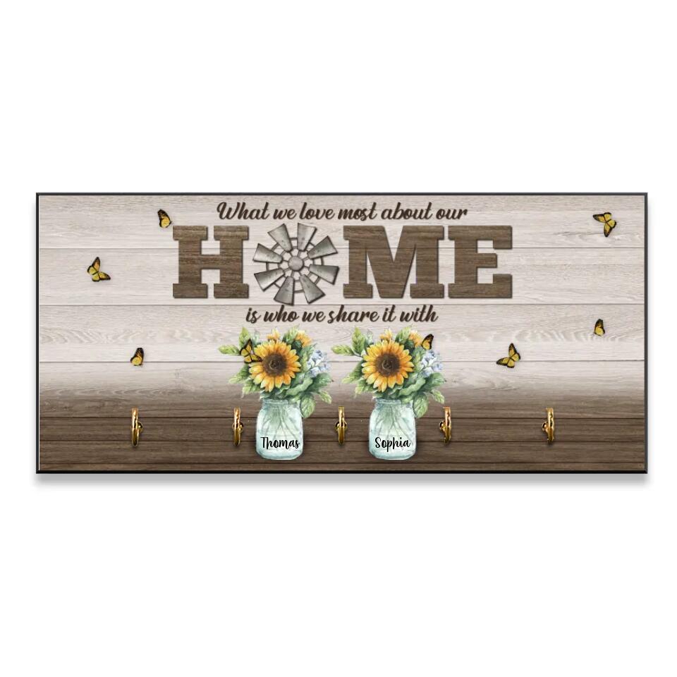What We Love Most About Our Home - Personalized Key Holder - Best Gift Home Decor For Family For Anniversary For Him/Her - 211IHPBNKH493