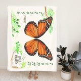 Butterfly Wings Baby Milestone - Baby Shower Growth Tracker Blanket - Custom Month Blanket - Best Gifts For Your Baby - 211IHPLNBL501