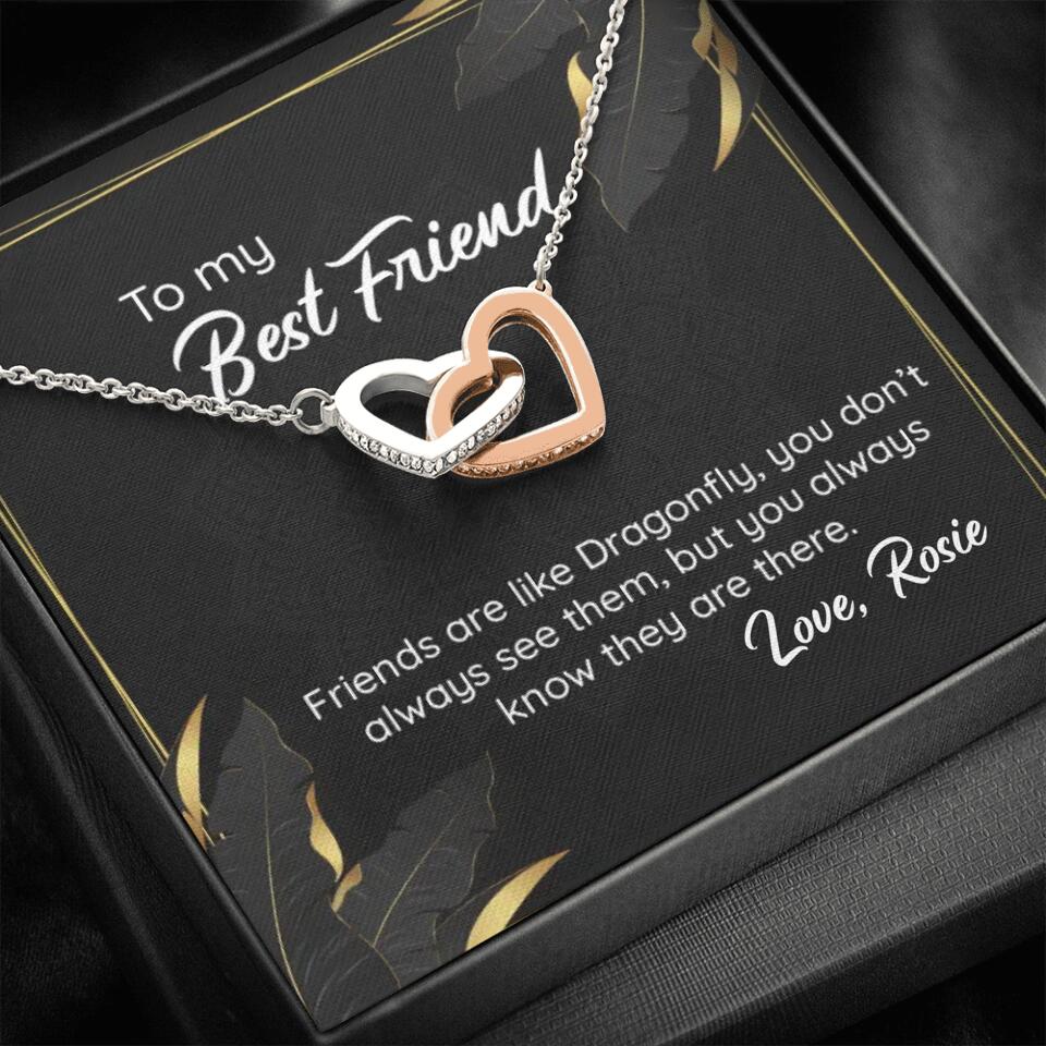 To My Best Friend Friends Are Like Dragonfly - Personalized Cuban Chain - Best Gift for Best Friend For Him On Anniversary Birthday Gift - Gift from Best Friends - 211IHPNPJE502