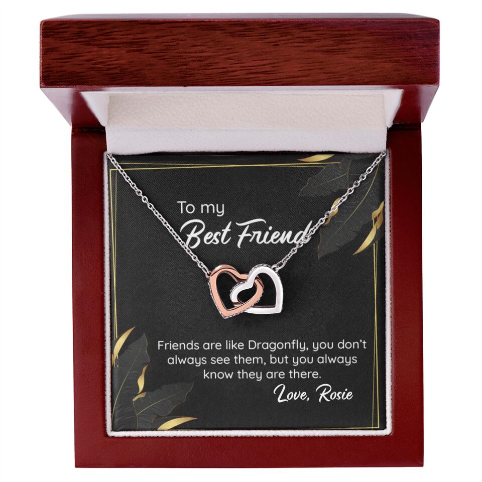 To My Best Friend Friends Are Like Dragonfly, Personalized Cuban Chain, Gift for Best Friend, Men's Jewelry