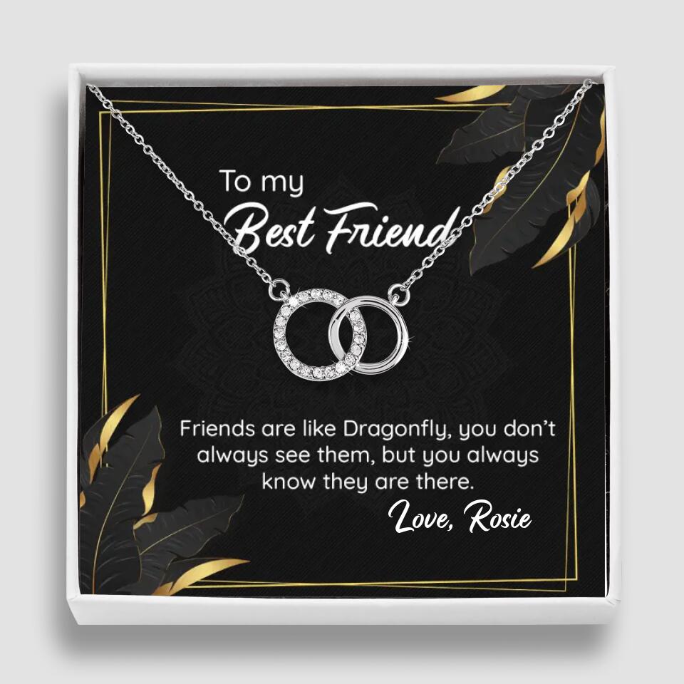 To My Best Friend Friends Are Like Dragonfly, Personalized Cuban Chain, Gift for Best Friend, Men's Jewelry