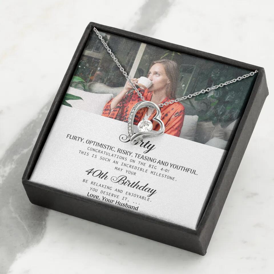 Forty Flirty Optimistic Risky Teasing And Youthful Personalized Necklace