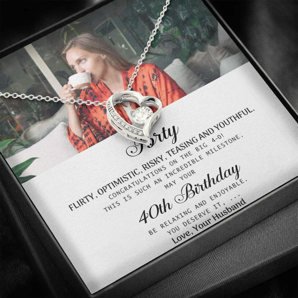 Forty Flirty Optimistic Risky Teasing And Youthful Personalized Necklace