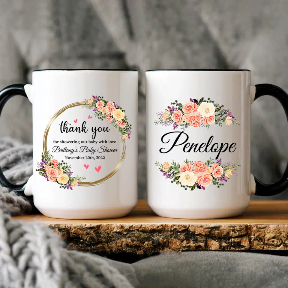 Thank You for Showering Our Baby With Love Personalized Ceramic Mug