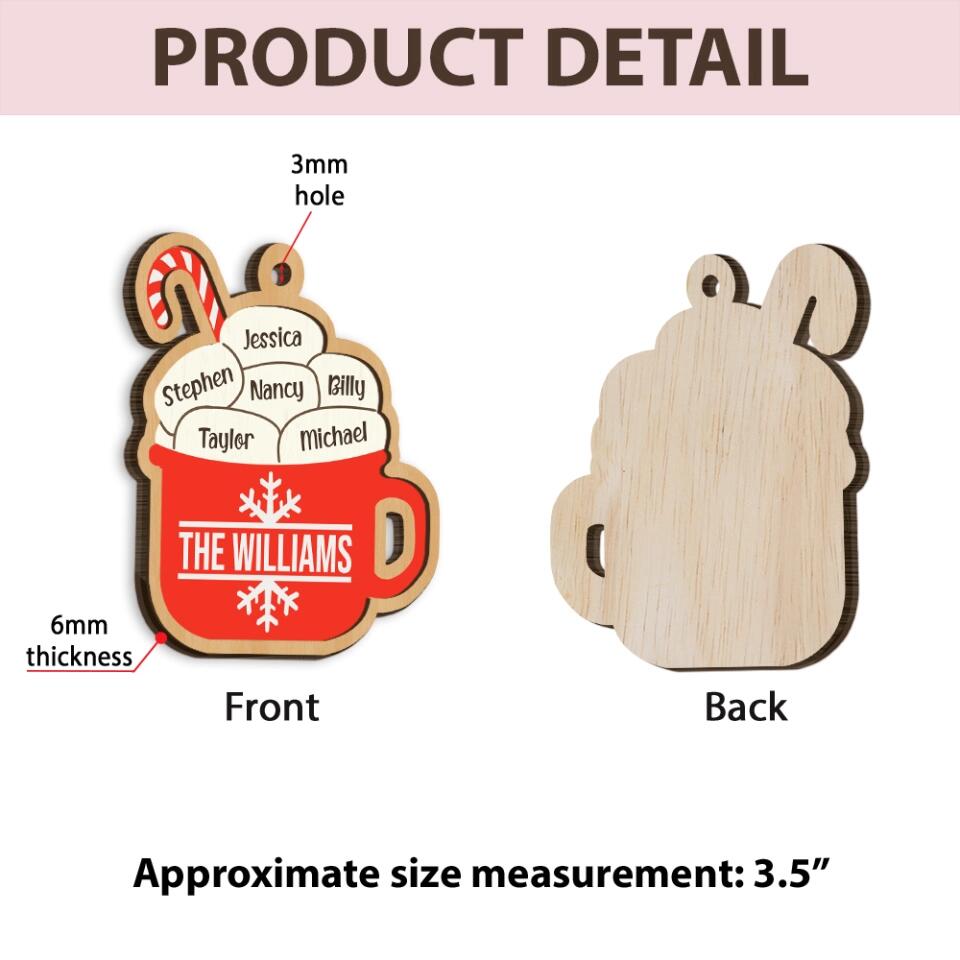 The Marshmallow Family Mug Custom Ornament Christmas Gift For Family