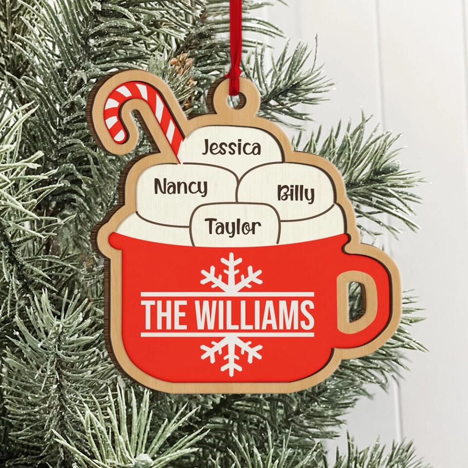 The Marshmallow Family Mug - Personalized Wooden Ornament - Home Decor - Best Gift For Family On Christmas For Him/Her Anniversary - 210IHNBNOR785