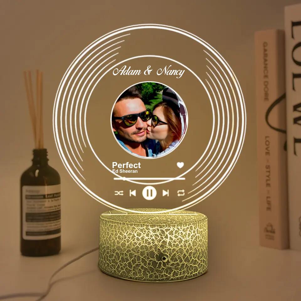 Vinyl Song Customized 3D Printed Night Light Anniversary Gift