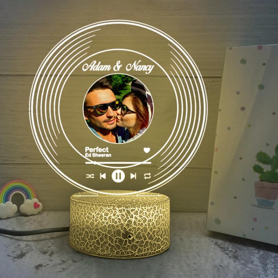 Vinyl Song Customized 3D Printed Night Light Anniversary Gift