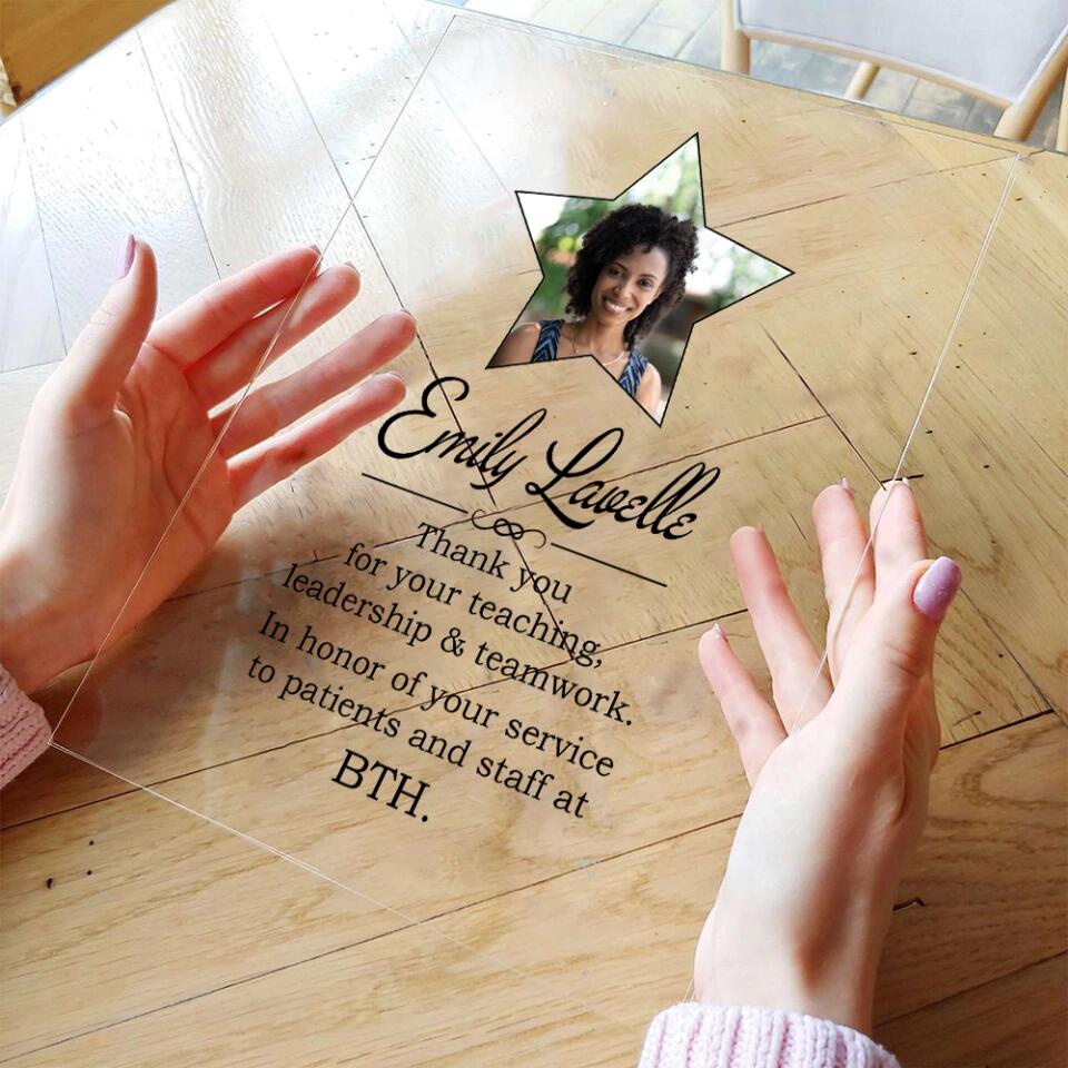 Thank You For Your Teaching Leadership And Teamwork - Personalized Acrylic Plaque - Gift for Boss or Coworker