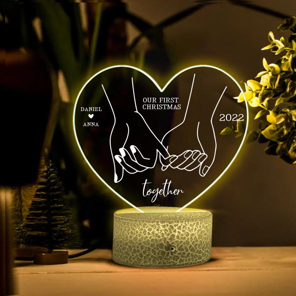 Our First Christmas Together - Personalized Light Home Decor - Best Gift For Him/Her For Couple Lesbian Gay Couple On Christmas Anniversary -