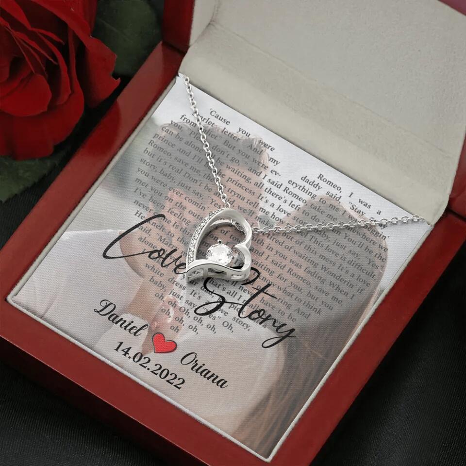 Personalized Valentine Gifts - Love Story - Custom Lyrics Song - Personalized Necklace - Gift For Her