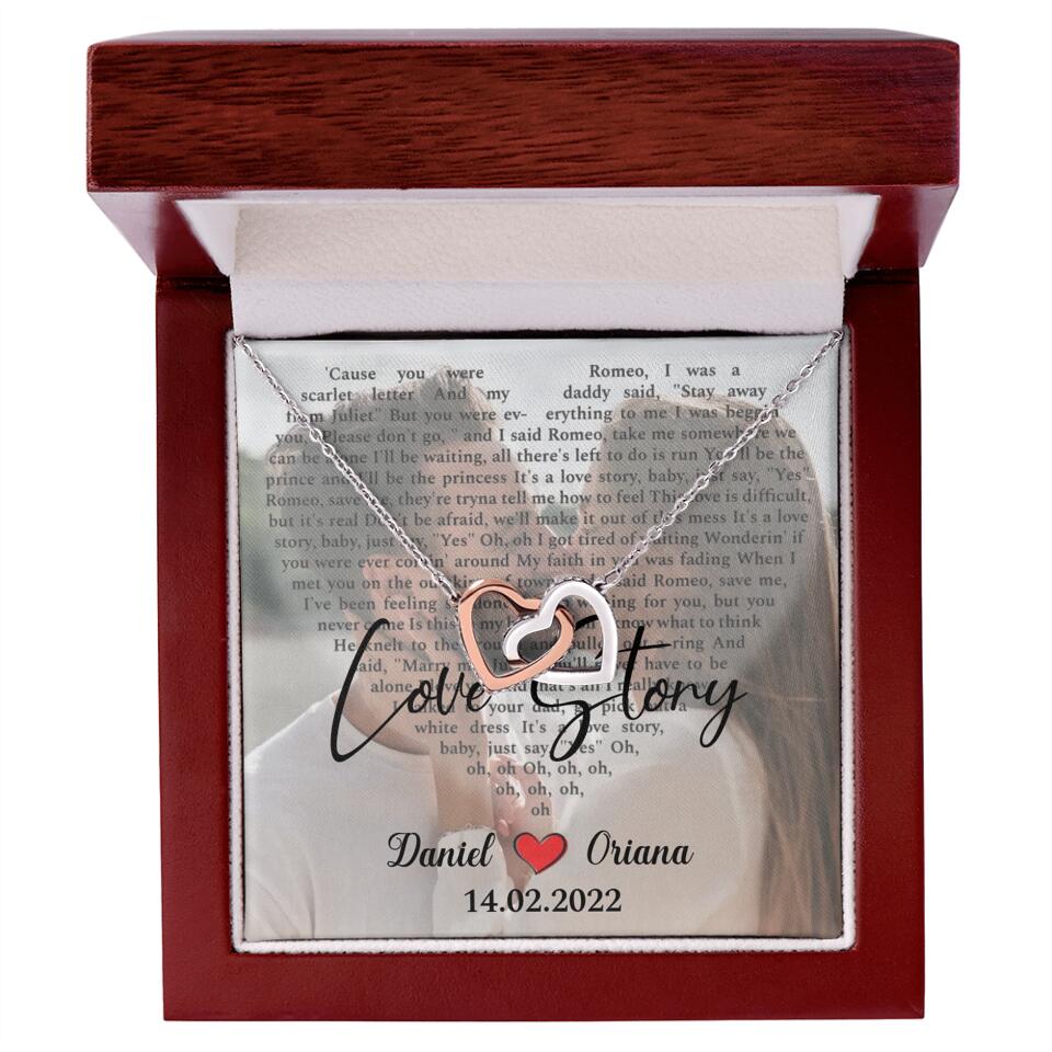 Personalized Valentine Gifts - Love Story - Custom Lyrics Song - Personalized Necklace - Gift For Her