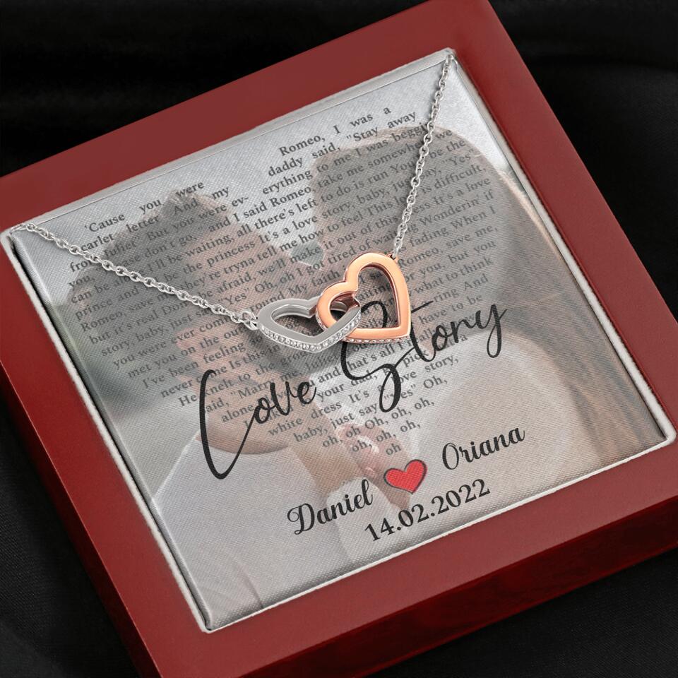 Personalized Valentine Gifts - Love Story - Custom Lyrics Song - Personalized Necklace - Gift For Her