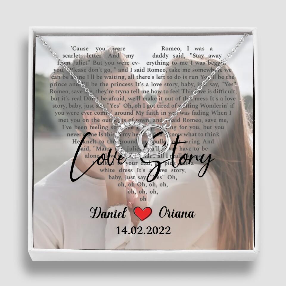 Personalized Valentine Gifts - Love Story - Custom Lyrics Song - Personalized Necklace - Gift For Her